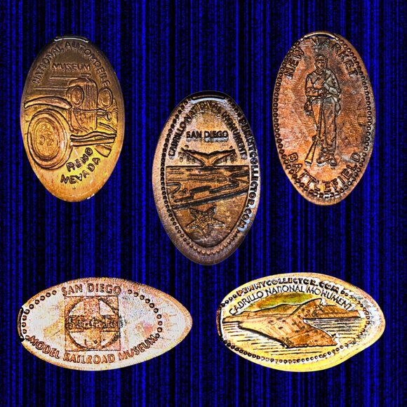 Souvenir Pressed Penny, Elongated Coin Collection Set Of 10 - Picture 1 of 2